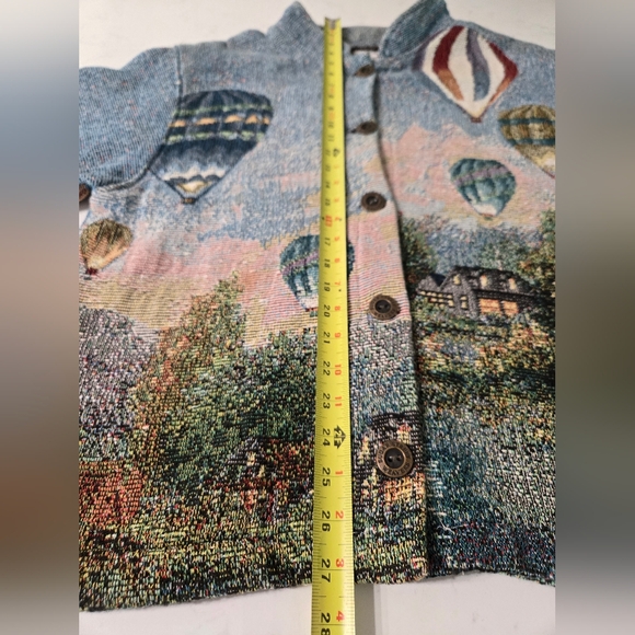Vintage Sugar Street Weavers Hot Air Balloon Woven Tapestry Jacket size OSFM - Picture 7 of 10